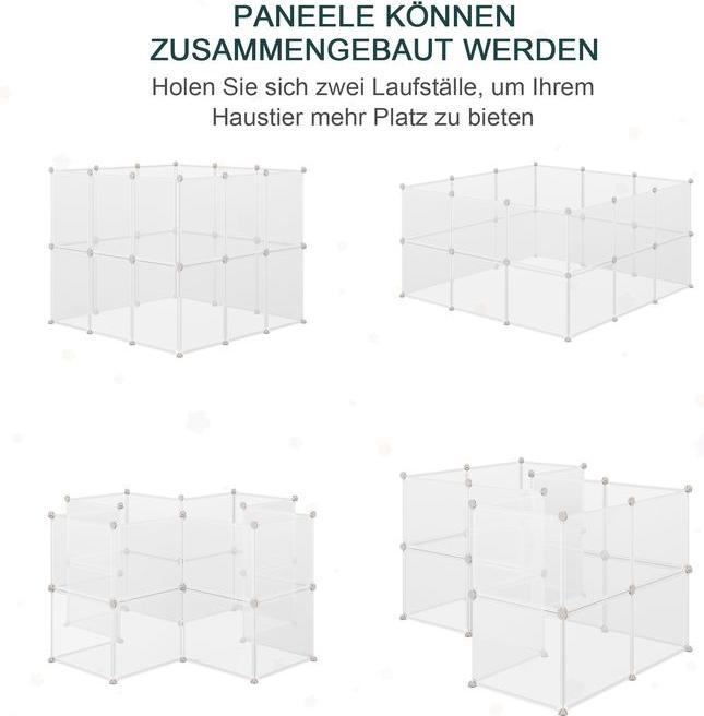 Produktbild Swisshandel24 Freilaufgehege Laufgitter DIY Freigehege Gittergehege Absperrgitter Kleine Haustiere Laufstall für I