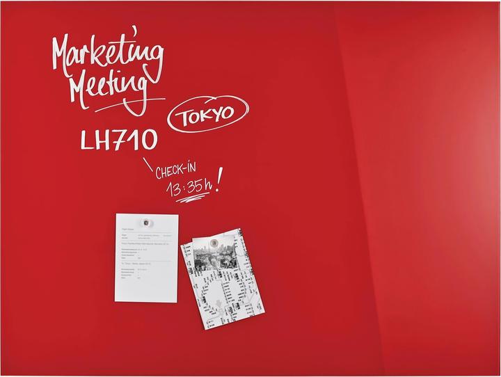 Actual product image Magnetoplan MAGNETOP. Design Glassboard 1200x900mm 13404006 intense red (1200 x 900 mm)
