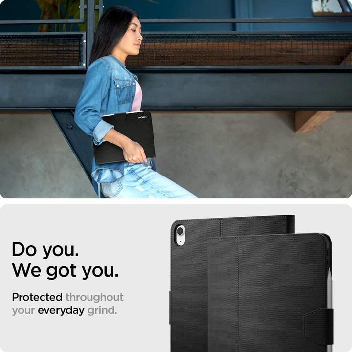 Actual product image Spigen Tablet Case Liquid Air Folio Apple iPad Air 4 2020 Black (iPad Air 2020 (4. Gen))