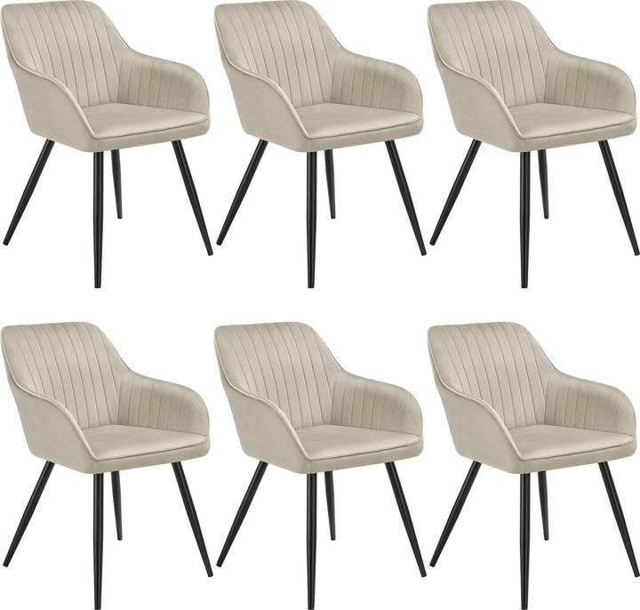 Produktbild tectake Stuhl Marilyn, Samtoptik, gesteppt