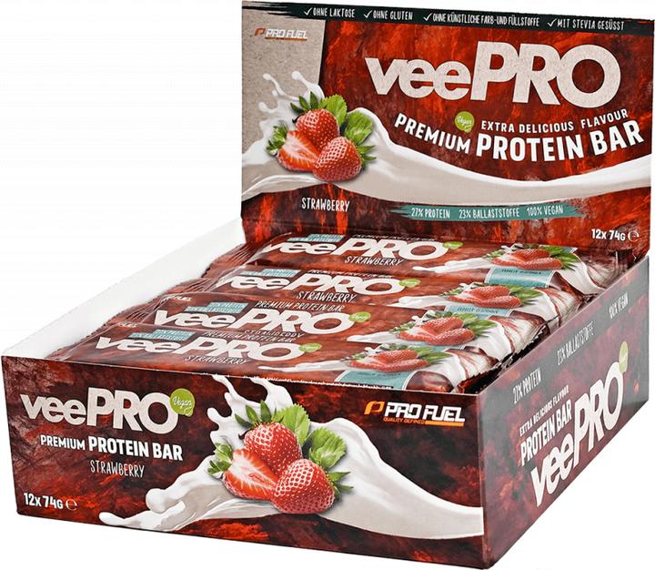 Produktbild ProFuel veePro Proteinriegel (12 x 74g) (Strawberry, 1 Stk., 888 g)