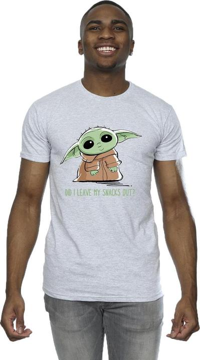 Actual product image Star Wars Mens The Mandalorian Grogu Snacks Meme T-Shirt (4XL)