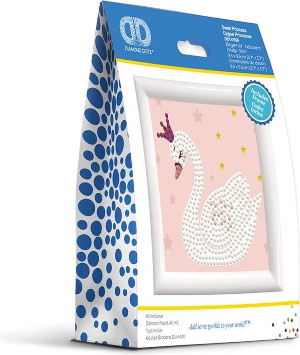 Produktbild Diamond Dotz Original Diamond Painting "Swan Princess" 9,5 x 9,5 cm mit Bilderrahmen, Bastelset m
