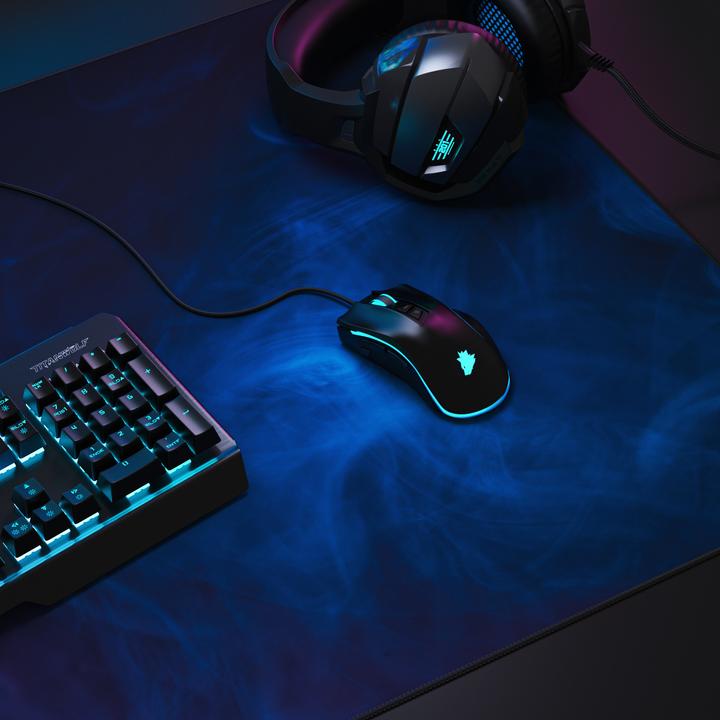Image du produit Titanwolf Tapis de souris de jeu, Tapis de souris XXXL Speed 1200 x 600 mm, Vitesse & Précision, Fumée colorée (3XL)