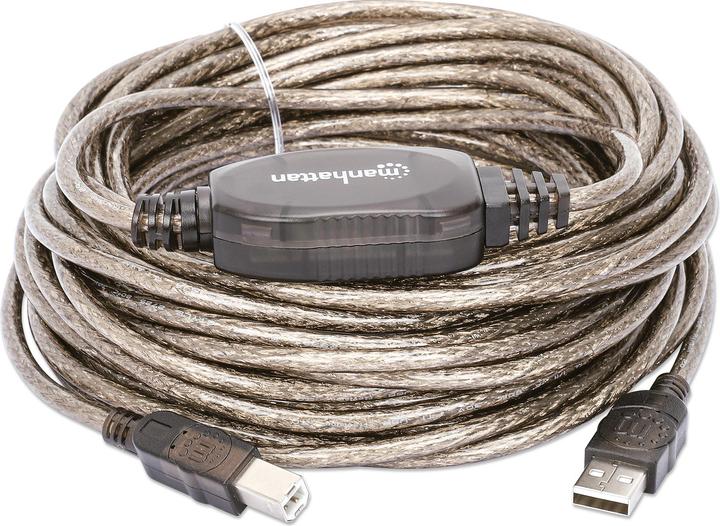 Actual product image Manhattan USB A/USB B, M/M (15 m, USB 2.0)
