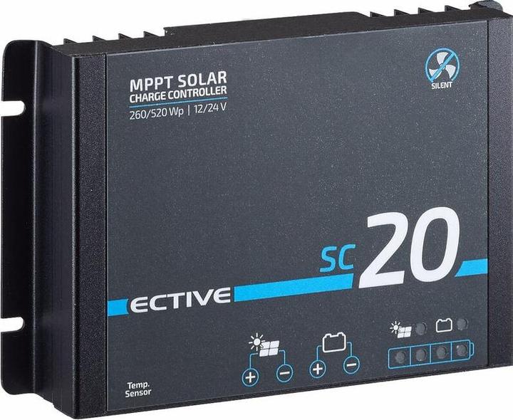 Ective MPPT Solar charge controller SC 20 SILENT 260/520WP Solar controller 12V 24V Battery