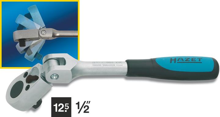 Produktbild HAZET Umschaltknarre ∙ mit Gelenk 916GK ∙ Vierkant 12,5 mm (1/2 Zoll) (1/2")