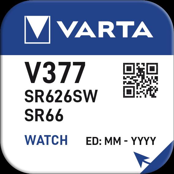 Produktbild Varta V377 / SR626SW - 10 Knopfzellen (10 Stk., SR66, AG4, 21 mAh)
