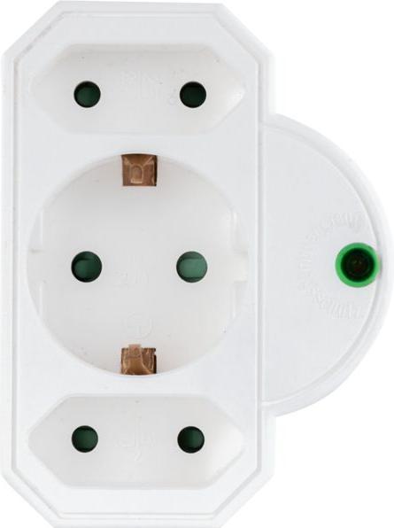 Produktbild REV Steckdosenadapter 3-fach mit Überspannungsschutz, weiss (CEE 7/3, CEE 7/16, 3 x)