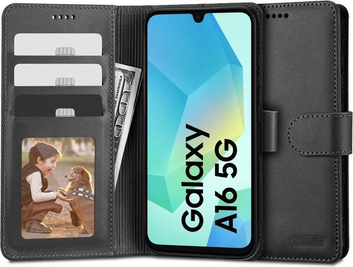 Actual product image Tech-Protect Wallet Case for Samsung Galaxy A16 4G / 5G - Black (Samsung Galaxy A16)
