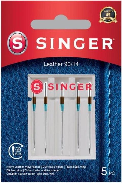 Singer Leather sewing machine needle, 90/14, pack of 5