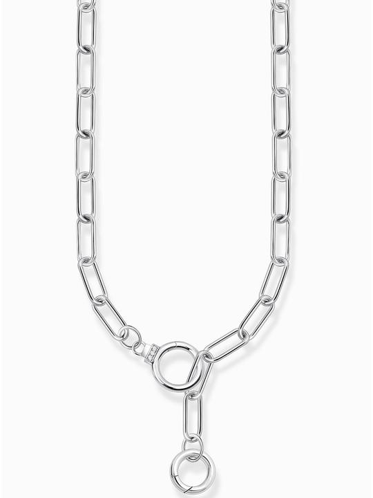 Produktbild Thomas Sabo Gliederkette mit zwei Ringverschlüssen und weissen Steinen Silber (925er Silber, 47 cm)