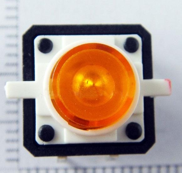 Actual product image Play-Zone Circuit board switch 12 x 12 X 7 mm with LED Orange