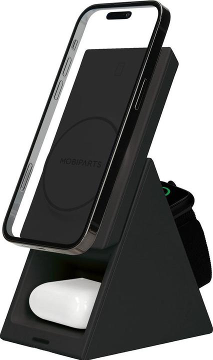 Mobiparts Wireless 3 in 1 Charger 15W Triangle Black (15 W)