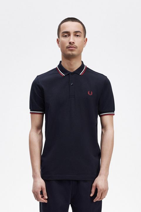 Produktbild Fred Perry Twin Tipped Polo Shirt Short Sleeve Navy (M)