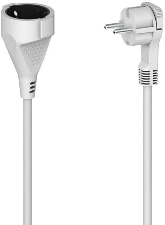 Actual product image Hama Extension cable with earthing contact, flat plug, for indoor use, 5 m, white (5 m, CEE 7/3)