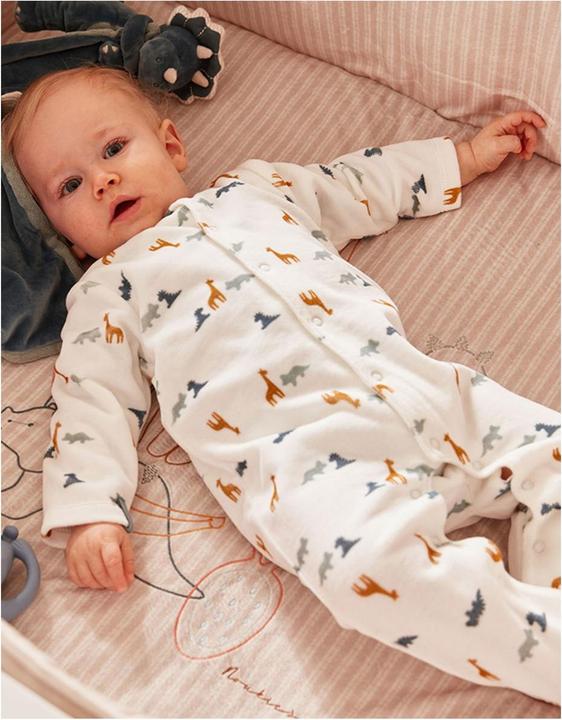 Actual product image Noukies Romper suit velour with animals white size 68 (68)
