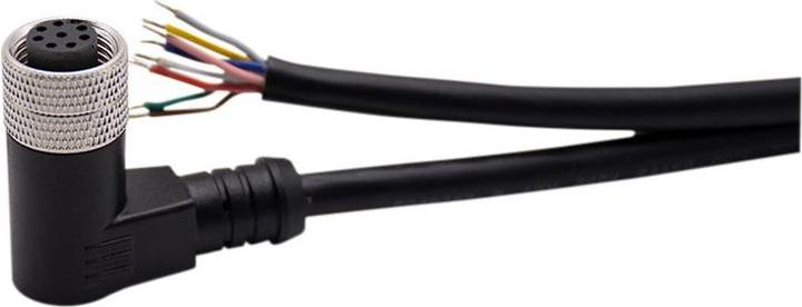 Produktbild RND Electronics M12 Kabelverbinder, 5 m, Rechts abgewinkelt, Steckbuchse, 8 Pole, A-kodiert, Gelötet