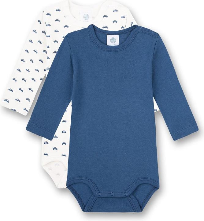 Produktbild Sanetta Langarm-Body 2er Pack Blau/Weiss Gr. 68 (68)