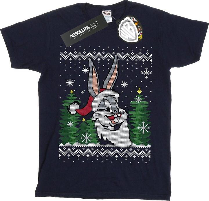 Looney Tunes Bugs Bunny Christmas Fair Isle TShirt Jungen
