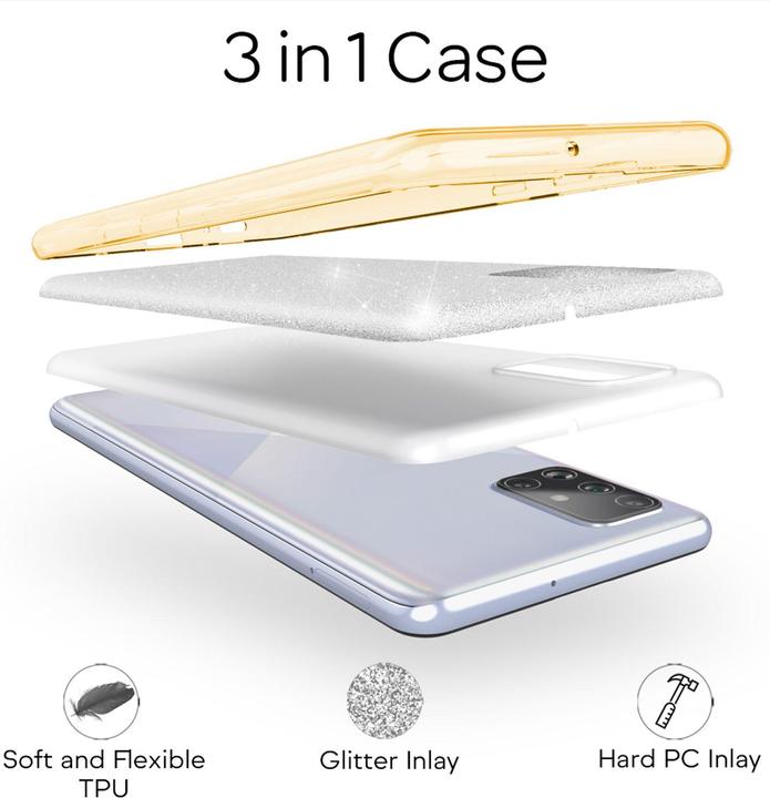 Actual product image Nalia Glitter cover (Samsung Galaxy A71)