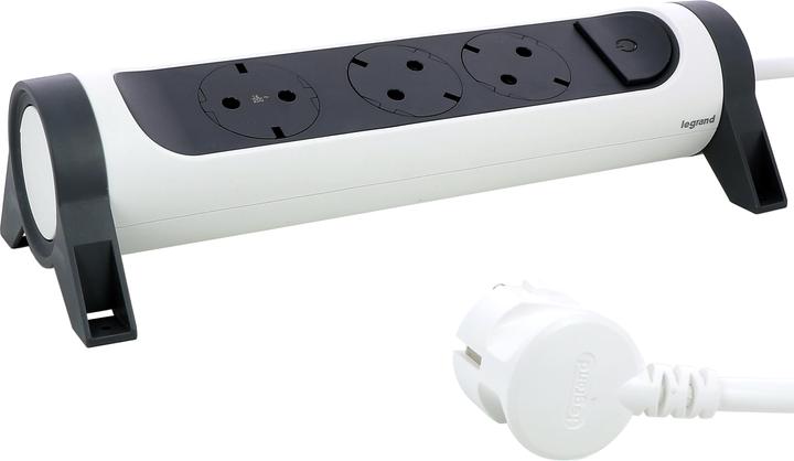Image du produit Legrand Multiprise pivotante 3x prise, 5m de câble blanc-noir 694541 (3 x, CEE7, 5 m)