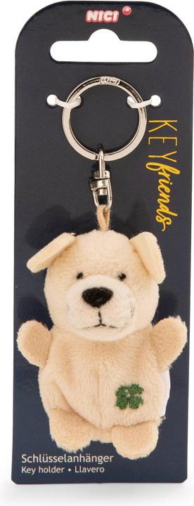 Actual product image Magni NICI Schlüsselanhänger Hund beige mit Kleeblatt 5cm
