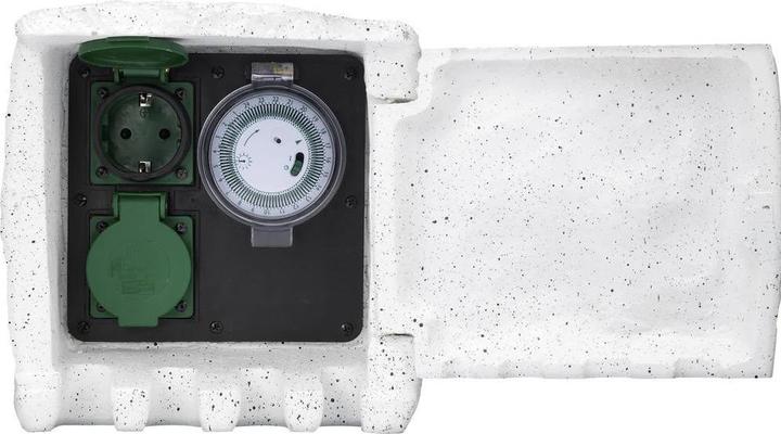 Produktbild Renkforce Gartensteckdose mit Zeitschaltuhr 2fach Stein-Grau