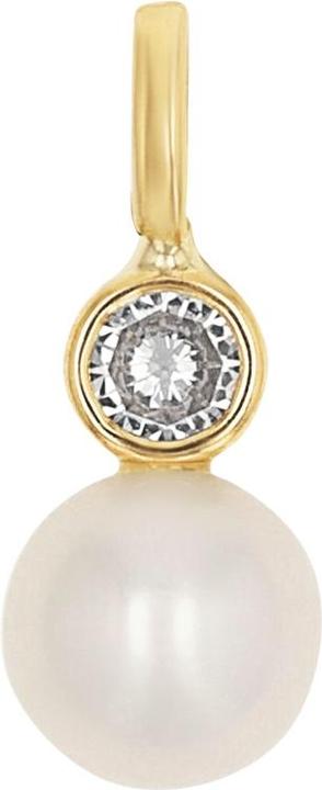 Image du produit Amor Pendentif pour femme, or 375, zirconium synth., perle de culture d'eau douce (Or 375, 9 ct)