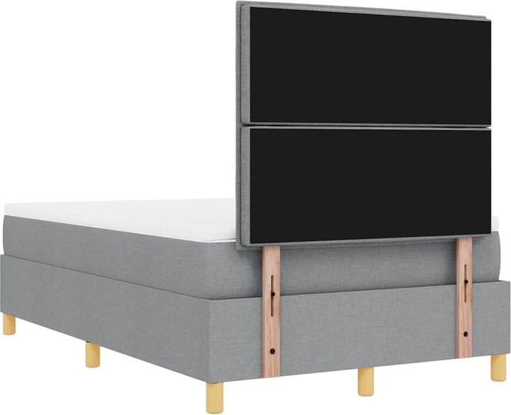 Actual product image VidaXL Box spring bed with mattress fabric light grey (120 x 200 cm)