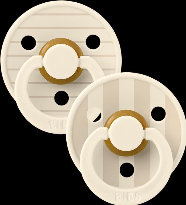 Produktbild Bibs Studio Nuggi Colour 2 PACK Latex Round 6-12m Pin Ivory Vanilla Mix (2 x, 6 - 12 Monate)