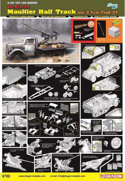 Produktbild 1:35 Sd.Kfz.3aMaultierHalfTrack3,7cmFlaK