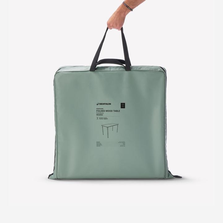 Produktbild Quechua Campingtisch klappbar Holzplatte höhenverstellbar (50–71 cm) - 4–6 Personen