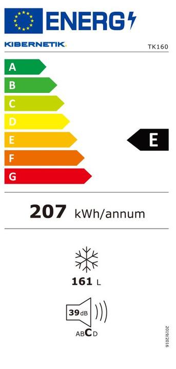 Energy Label Kibernetik Freezer FSP 161 litre No Frost (Stand-alone, 161 l)