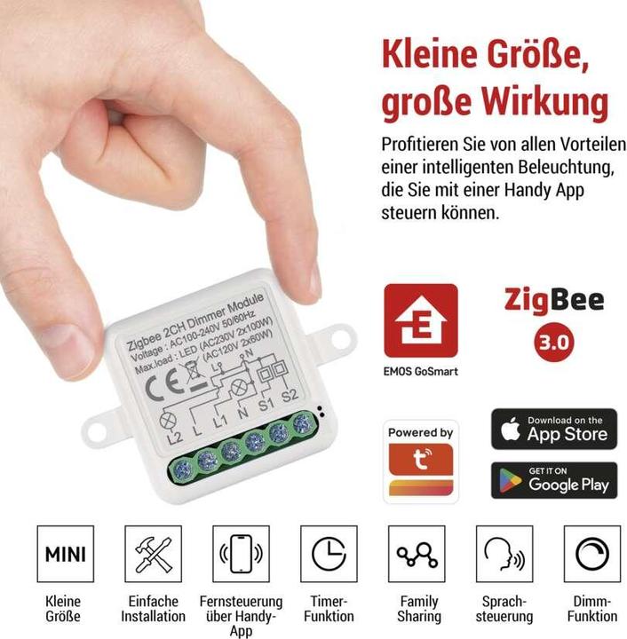 Energy Label Emos GoSmart dimming module IP-2111DZ, ZigBee, 2-channel (Dimming actuator)