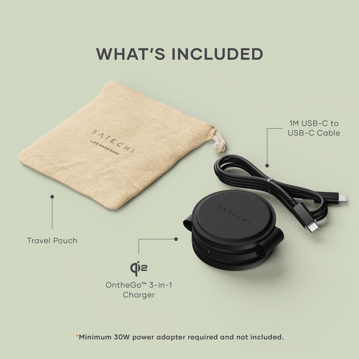 Produktbild Satechi OntheGo 3-in-1 Wireless Charger mit Qi2 (15 W)