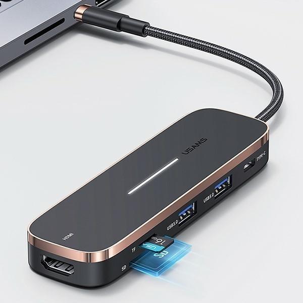 Actual product image Usams SJ575HUB01 (USB-C, 6 Ports)