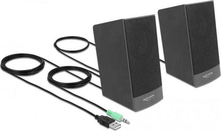 Image du produit Delock Haut-parleur USB stéréo 2.0 avec prise jack 3,5 mm et alimentation USB
