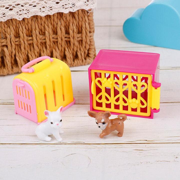 Produktbild Hermex 4er Set Barbie Hunde und Hundeboxen Puppenzubehör Haustiere