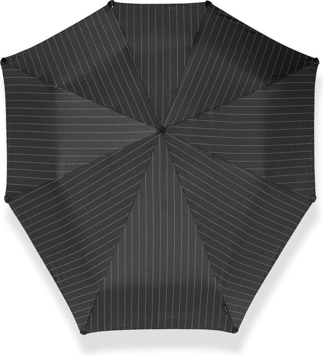 Actual product image Senz Mini Automatic Deluxe Foldable Storm Umbrella, Pin Stripes Black