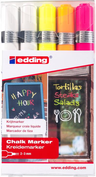 Edding Marqueur de fenêtre 4095 (Multicolore, 3 mm, 5 x)
