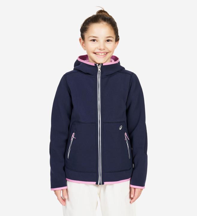 Tribord Fleecejacke Segeln Kinder warm wendbar 500 marineblau/rosa (140)