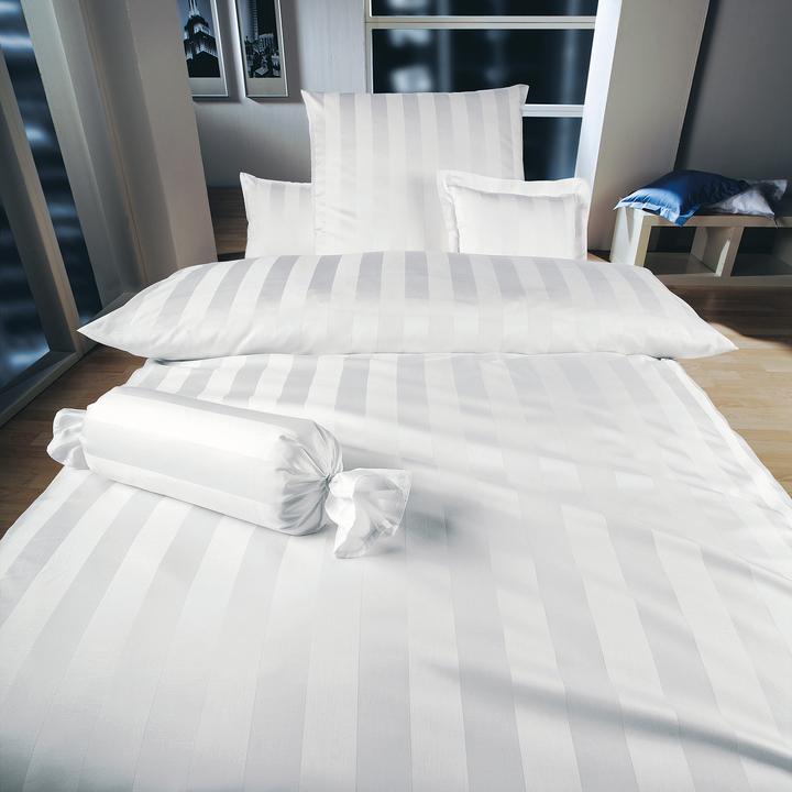 Actual product image Curt Bauer Damask bed linen Como white (Duvet cover, 135x200 cm (80x80 cm))