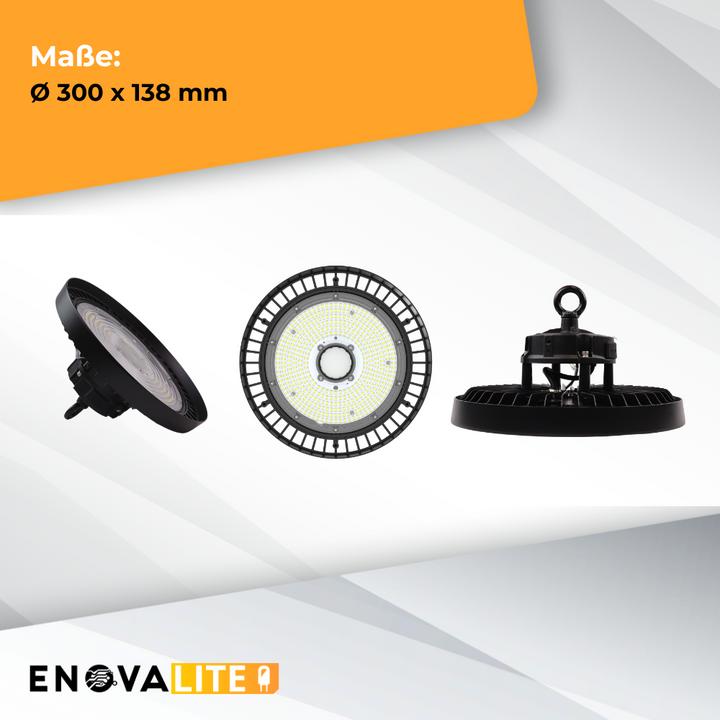 Produktbild Enovalite LED-Highbay-Leuchte, UFO, EEK: C, 200W, 34000lm, 4000K, schwarz (34000 lm)