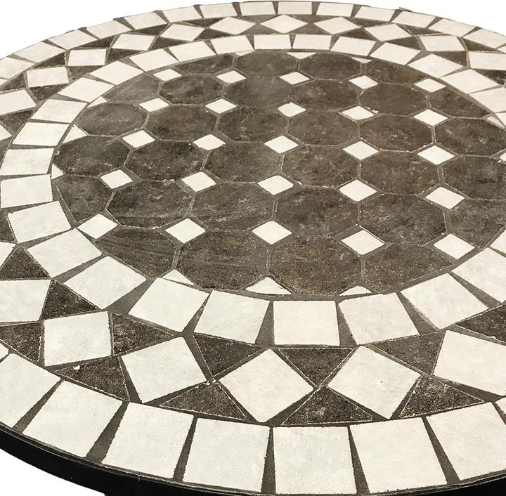 Produktbild Mojawo Mosaik Tisch Balkontisch Gartentisch rund Ø60xH70 cm Anthrazit /Grau (60 cm)