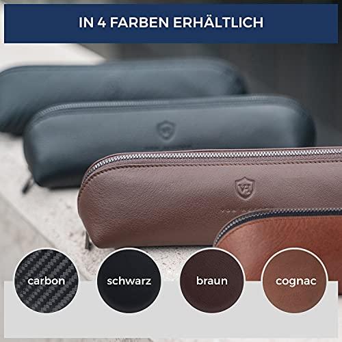 Produktbild Only-Bags.Store Echtleder Federmäppchen Leder Federmappe Etui für Stifte Mäppchen Schule Federtasche Uni