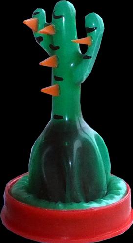 Actual product image Erco Joke condom "Cactus" Hand-painted natural rubber latex (1 pcs.)
