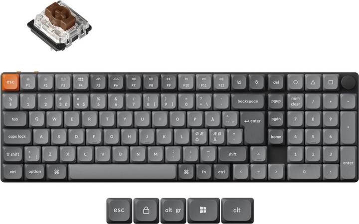 Produktbild Keychron K17 MAX Hot Swap Low Profile Mechanische Tastatur, Gateron Brown Switches