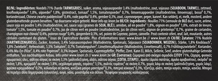Nutritional values and ingredients Knorr Asia Specials Teriyaki Style Noodles sachet 2 portions (135 g)