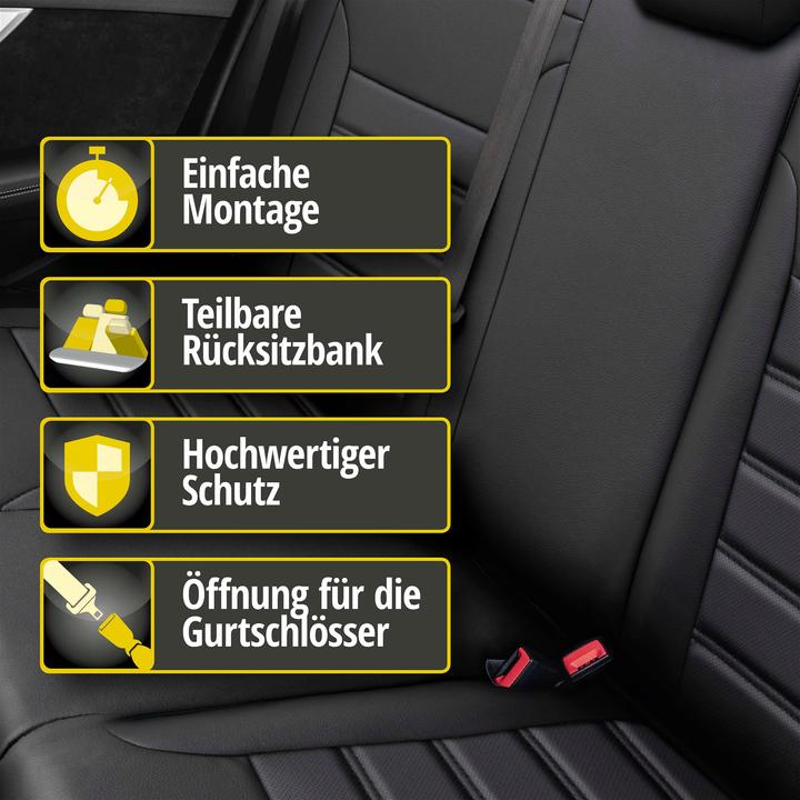 Image du produit Walser Housse de siège pour BMW 3 (E90) 02/2004-02/2012, 1 housse de banquette arrière